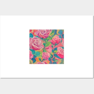 Preppy roses oil painting Posters and Art